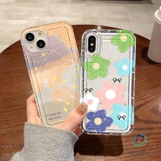 คู่เคสโทรศัพท์โปร่งใสสำหรับ Iphone 11 12 13 14 15 Pro Max XR X XS 7 6 8 Plus ดอกไม้สีสันสดใส อ่อนนุ่มกันกระแทกเปลือก