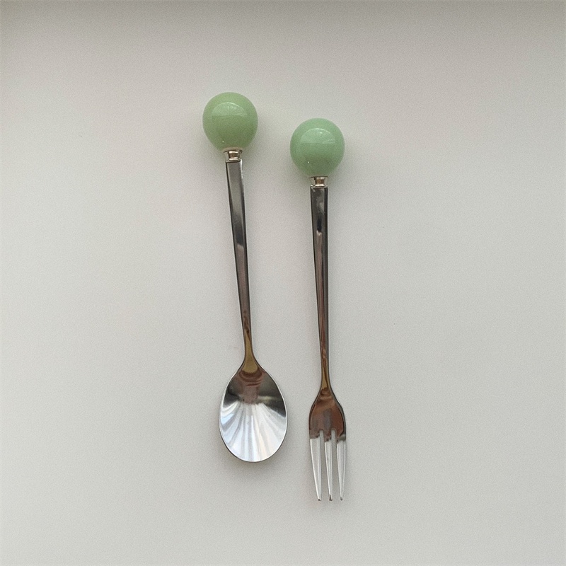 HERA ชุดช้อนส้อม สแตนเลส ช้อนกาแฟ ที่จับเซรามิก Stainless Steel Cutlery Ceramics Handle Spoon Fork Coffee Spoon Tableware