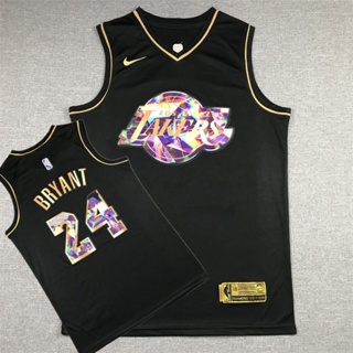 ขายดี Lakers No. เสื้อกีฬาบาสเก็ตบอลลําลอง ปักลายเพชร 24 Kobe สีดํา สีทอง สําหรับผู้ชาย 764357