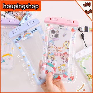 [houpingshop] เคสโทรศัพท์มือถือ กันน้ํา ลายการ์ตูน ลอยน้ําได้ สัมผัสได้ สําหรับว่ายน้ํากลางแจ้ง