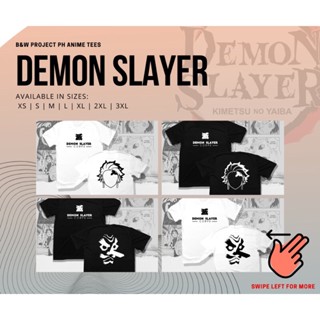 B&amp;W Demon Slayer Anime T-shirt_03