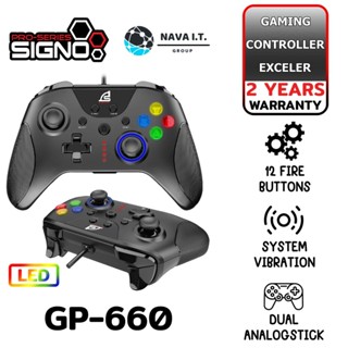 COINSคืน15%⚡FB9JMZV6⚡ SIGNO EXCELER GP-660 จอยสติ๊ก อุปกรณ์ช่วยในเกม PC/SWITCH/ANDROID รับประกัน 2ปี