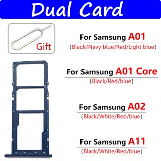 อะแดปเตอร์ถาดใส่ซิมการ์ด SD แบบคู่ พร้อมขา แบบเปลี่ยน สําหรับ SAMSUNG GALAXY A01 Core A02 A11