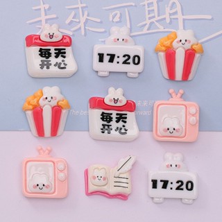 Crocs Jibbitz/Crocs Charm/Rabbit Popcorn/Diy ตกแต่งรองเท้า/อุปกรณ์ Diy / เคสโทรศัพท์ Diy / หัวเข็มขัดตกแต่งรองเท้า รองเท้าแตะ