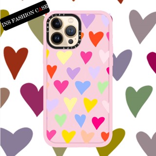 Casetify X Color Love Pink เคสใส iPhone สําหรับ iPhone 14 13 12 11 Pro MAX IX XS MAX XR 6 6s 7 8 Plus เคสกันกระแทก กันชน เคสนิ่ม