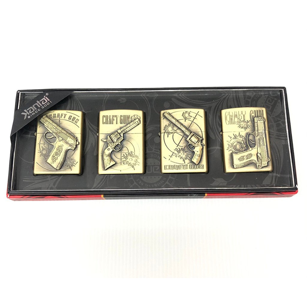 ไฟแช็คเติมแก๊ส ไฟแช็คน้ำมันสไตล์ซิปโป้ Zippo เซ็ตละ 4 ชิ้น  No8
