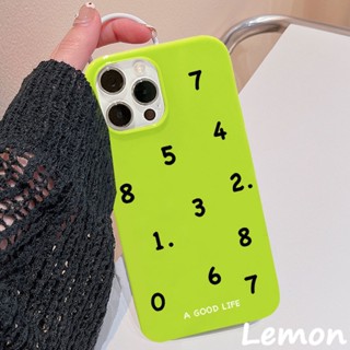 [Lemon] เคสโทรศัพท์มือถือนิ่ม สีเขียวมันวาว เรียบง่าย สําหรับ Iphone 14pro 14promax 13 13pro 13promax 11 12 12pro 12promax XR XSMAX 7P 8P