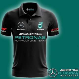 มาใหม่ Petronas AMG Mercedes F1 เสื้อยืดแขนสั้นลําลอง คอปกโปโล ขนาดใหญ่ สําหรับผู้ชาย