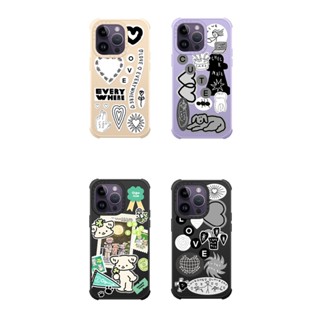 Casetify เคสซิลิโคน TPU ลาย LOVE STICKER 01 สําหรับ iPhone 11 12 13 14 Pro Max