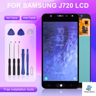 Catteny J7 Duo 2018 ชุดประกอบหน้าจอสัมผัสดิจิทัล Lcd สําหรับ Samsung Galaxy J720 J720F J720M