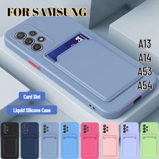 เคสซิลิโคน พร้อมช่องใส่บัตร สําหรับ Samsung Galaxy A13 A14 A54 A53 5G 4G