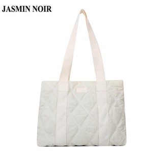 Jasmin NOIR กระเป๋าถือ กระเป๋าสะพายไหล่ ผ้าไนล่อน ลายสก๊อต ขนาดใหญ่ สําหรับผู้หญิง