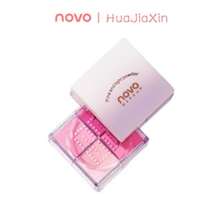 Novo บลัชออนปัดแก้ม เนื้อแมตต์ แวววาว ดูเป็นธรรมชาติ สี่สี สําหรับแต่งหน้า