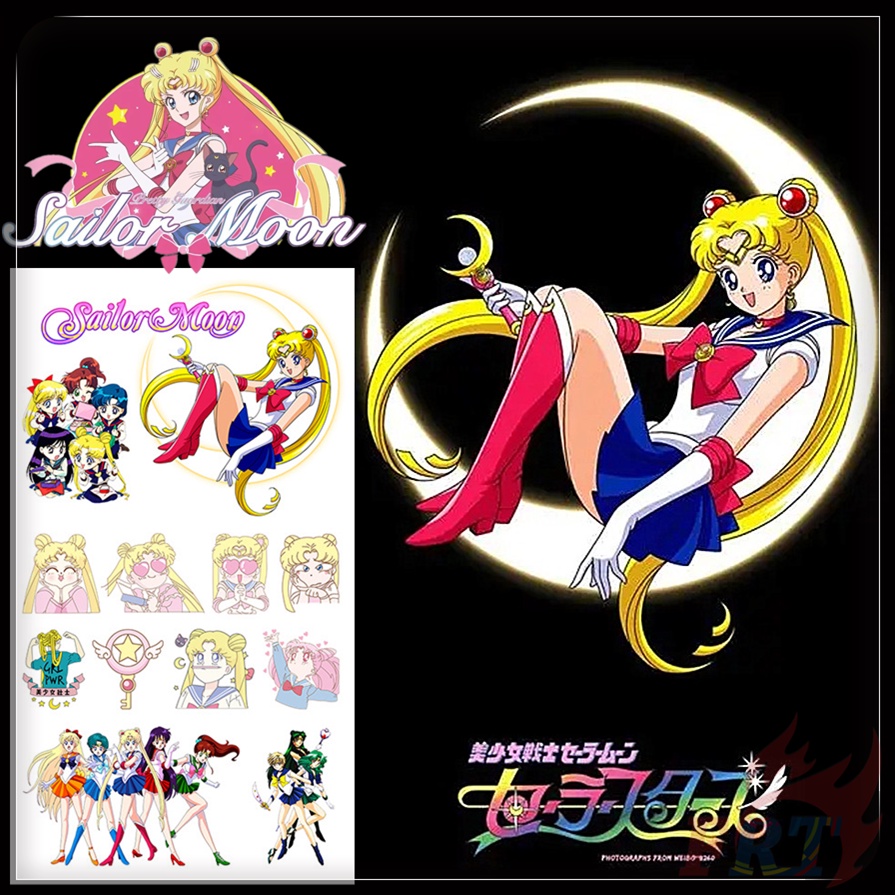 สติกเกอร์รอยสักชั่วคราว ลายการ์ตูนเซเลอร์มูน Series 02 Tsukino Usagi ขนาดเล็ก มี 1 แผ่น รอยสัก กันน้ํา เซ็กซี่ สําหรับแขน ไหปลาร้า ร่างกาย มือ เท้า