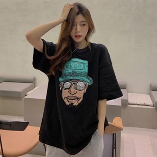 【Tshirt Oversized】เสื้อยืดแขนสั้น พิมพ์ลาย ทรงหลวม ขนาดใหญ่ สไตล์อเมริกัน สตรีท พลัสไซซ์ รองรับ 150 กก.