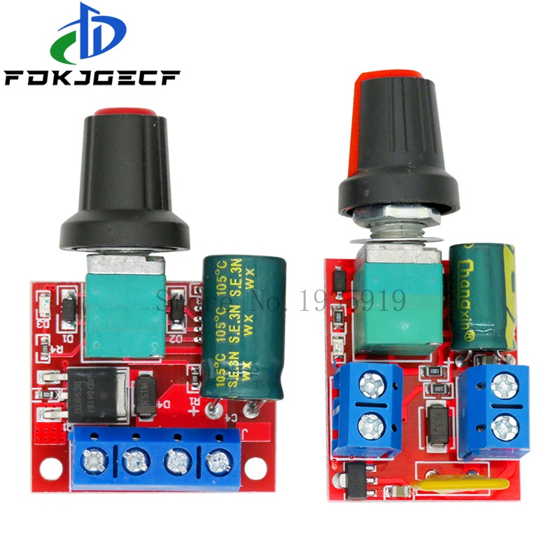 โมดูลควบคุมความเร็วมอเตอร์ DC-DC 4.5V-35V 5A 90W PWM DC 12V 24V PN35 ขนาดเล็ก
