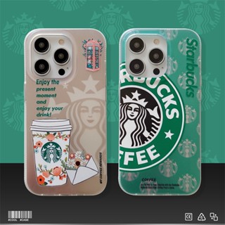 เคสโทรศัพท์มือถือ ลายแบรนด์กาแฟ สีเงิน สําหรับ iphone 14 13 12 11 pro max