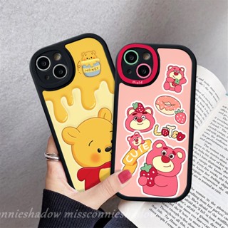 เคสโทรศัพท์มือถือ ลายการ์ตูนหมีพูห์ สตรอเบอร์รี่น่ารัก สําหรับ Realme C53 C35 C55 C31 C12 C30 C25Y C21 C17 C3 GT C2 C20 10 9i 8Pro 5 6 8i C15 C25s 5 6i 6s 8 5i 7i C21Y C11 C17 C20A เคส