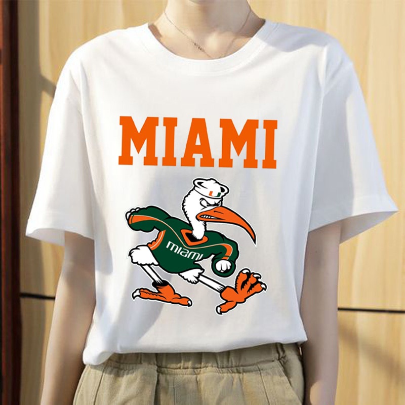 57University Of Miami Hurricanes พิมพ์ผู้ชาย/ผู้หญิงคุณภาพสูงเสื้อยืดฤดูร้อน Street คนรัก Hip Hop เส