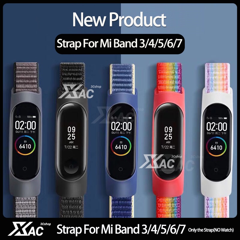 สายคล้อง สําหรับ xiaomi band 7 Miband 3 4 5 6 Mi band 5 อุปกรณ์เสริม สายรัดไนลอน กีฬา ห่วง สายรัด XIAO Mi รัดข้อมือ อุปกรณ์เสริม เปลี่ยนได้ สร้อยข้อมือ Mi 6 สร้อยข้อมือ