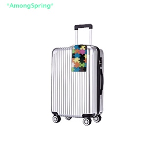 Amongspring&gt; ใหม่ ป้ายแท็กซิลิโคน PVC ลายตัวอักษร สําหรับติดกระเป๋าเดินทาง