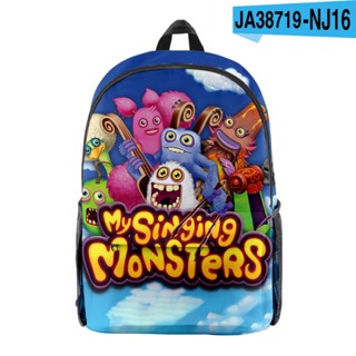 กระเป๋าเป้สะพายหลัง ลายการ์ตูนอนิเมะ My Singing Monsters สําหรับเด็กผู้ชาย และผู้หญิง เหมาะกับการพกพาเดินทาง เล่นกีฬา