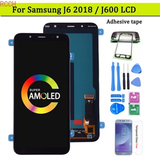 Super AMOLED ชุดประกอบหน้าจอสัมผัส LCD สําหรับ Samsung Galaxy J6 2018 J600 J600F J600Y