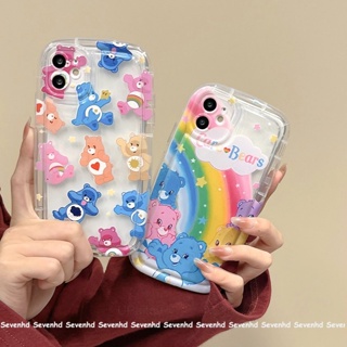 เคสโทรศัพท์มือถือ แบบนิ่ม ลายการ์ตูนหมี สีรุ้ง สําหรับ iPhone 14 13 12 11 Pro Max Xs Max Xr X 7 8 6 6s Plus