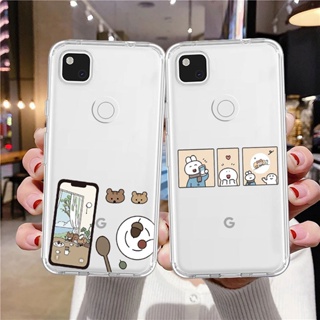 เคสโทรศัพท์มือถือแบบนิ่ม ใส กันกระแทก ลายกระรอก กระต่ายน่ารัก สําหรับ Google Pixel 7 7a 6 Pro 5a 4 3a 3 2 XL