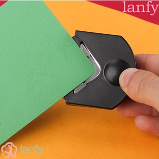 Lanfy เครื่องมือตัดกระดาษทรงกลมขนาดเล็กน้ําหนักเบาแบบพกพาสําหรับตัดมุมการ์ดสํานักงาน