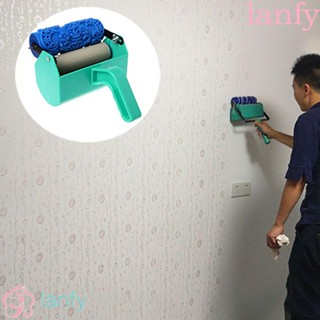 Lanfy ลูกกลิ้งทาสีวอลเปเปอร์ ลายดอกไม้ ใช้ง่าย 5 นิ้ว Diy สําหรับตกแต่งผนัง 1 ชิ้น