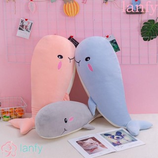 Lanfy หมอนตุ๊กตาปลาวาฬน่ารัก ผ้ากํามะหยี่ขนนิ่ม ของเล่นสําหรับเด็ก