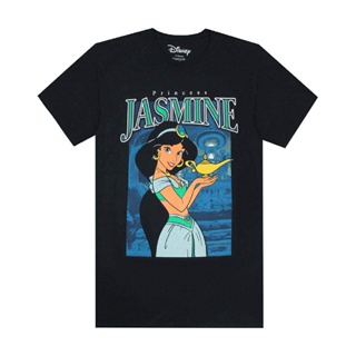 เสื้อยืดแขนสั้น คอกลม ผ้าฝ้ายแท้ พิมพ์ลาย Fairy Tale Aladdin Magic Lamp Jasmine Princess Jafang สําหรับผู้ชาย และผู้หญิง