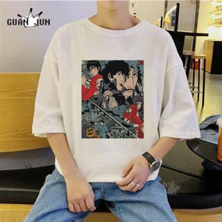 GOOD YF100% Cotton Couple T Shirt New Mens floral print cowboy bebop s Men High Quality Casual Hipster Tops_03