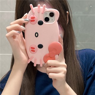 เคสโทรศัพท์มือถือ ซิลิโคน ลายการ์ตูนแมวเฮลโลคิตตี้ 3D สีชมพู สําหรับ iPhone 14 13 12 Pro Max 11 14promax