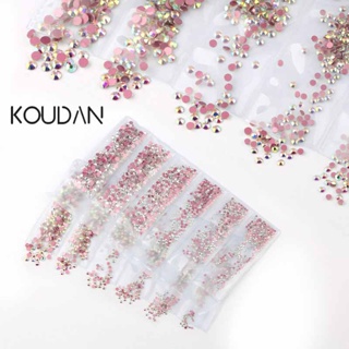 Koudan สติกเกอร์เพชรคริสตัล พลอยเทียม คละขนาด สําหรับตกแต่งเล็บ 1680 ชิ้น