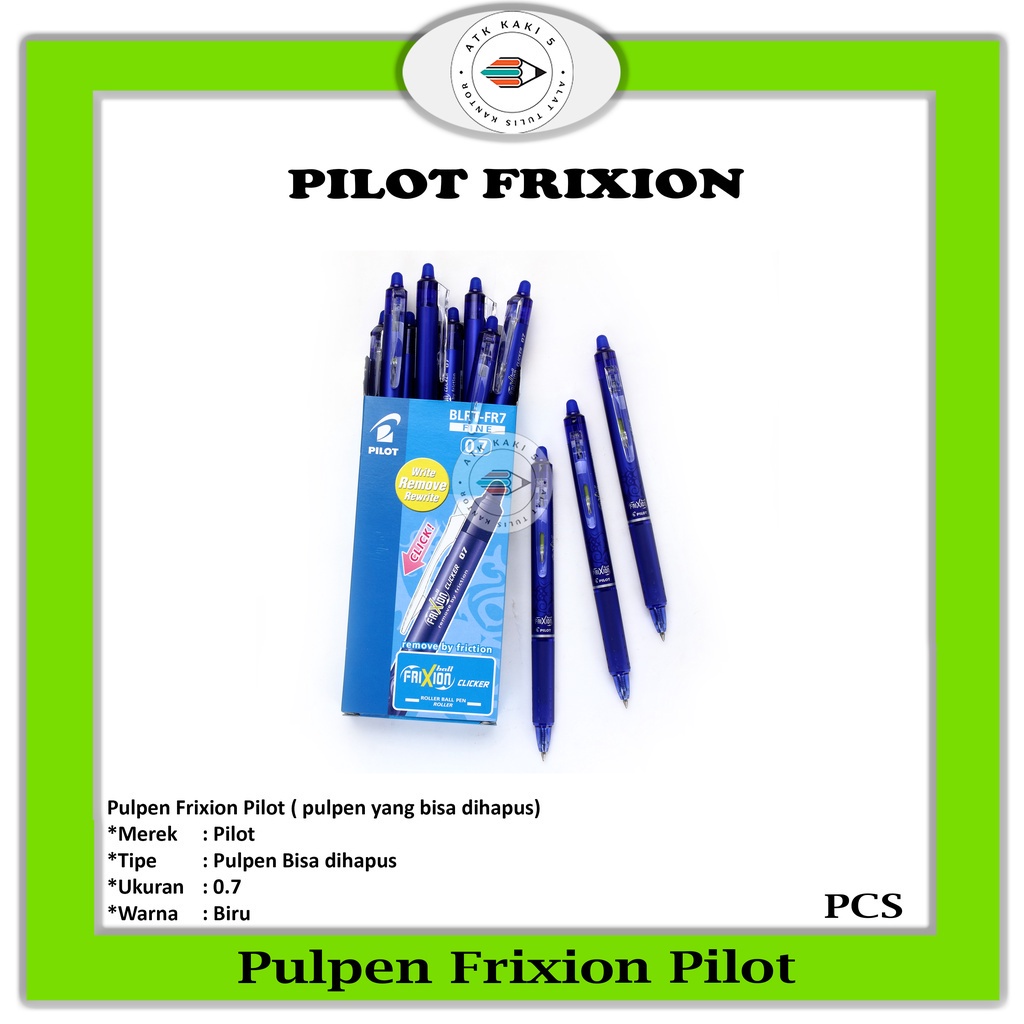 PILOT - Frixion 0.7 Blue Clicker Erasable Pen - ชิ้น