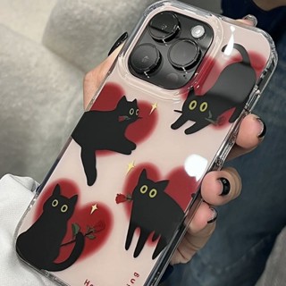 เคสโทรศัพท์มือถือใส แบบนิ่ม ลายแมว กันกระแทก สําหรับ Apple Iphone 11promax 14Promax xs max 11 12 13pro XR 8plus