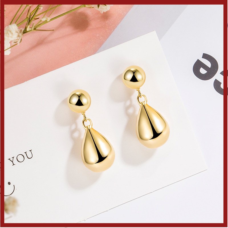 S925 Silver Simple Fashion Drop-Shaped ต่างหู U1803