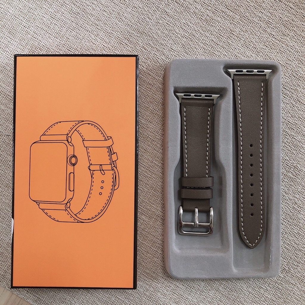 พร้อมส่ง!! สายหนังPU+พร้อมกล่อง สายนาฬิกา smart watch ขนาด38/40/41mm และ 42/44/45/49mm