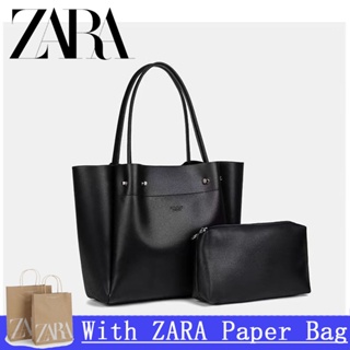 Zara กระเป๋าถือ กระเป๋าสะพายไหล่ กระเป๋าช้อปปิ้ง หนังนิ่ม ความจุขนาดใหญ่ เรียบง่าย เหมาะสําหรับคุณแม่