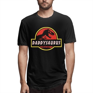 ใหม่ [เสื้อยืดคลาสสิก] เสื้อยืด ผ้าฝ้าย พิมพ์ลายไดโนเสาร์ Daddysaurus Jurassic Fathers Day Park โอเวอร์ไซซ์ สําหรับผู้ชาย 122903