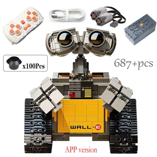 ใหม่ 687 ชิ้น Disney Pixar Wall E motor RC หุ่นยนต์มอเตอร์ไฟฟ้าฟังก์ชั่นฟิกเกอร์วิเคราะห์อาคารบล็อกอิฐของเล่น DIY ของขวัญเด็ก jnhl