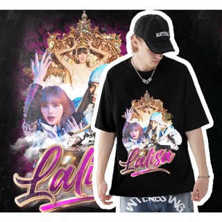 kpop เสื้อลิซ่า lalisa album เสื้อผ้าแฟชั่น อัลบั้ม เสื้อยืดสไตล์เกาหลี คอกลมแขนสั้น ใส่ได้ทั้งชายหญิง พร้อมส่ง