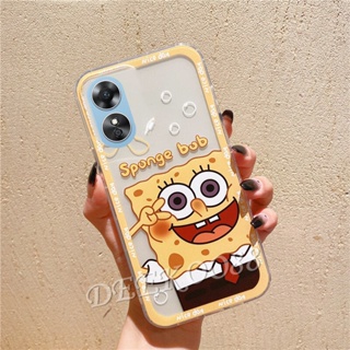 ใหม่ เคสโทรศัพท์มือถือ TPU นิ่ม แบบใส ลายการ์ตูนน่ารัก สีชมพู สีเหลือง สําหรับ OPPO A38 4G OPPOA38 2023