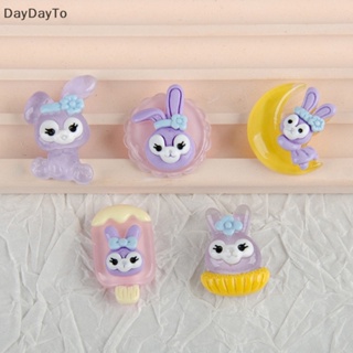 Daydayto กิ๊บติดผมเรซิ่น ลายการ์ตูนกระต่ายน่ารัก Diy อุปกรณ์เสริม สําหรับตกแต่งเคสโทรศัพท์ 10 ชิ้น