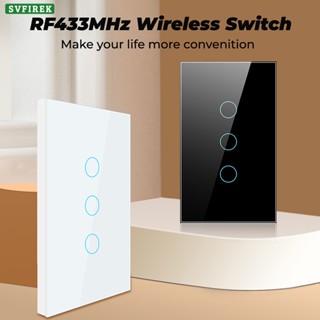 Rf 433Mhz รีโมตคอนโทรล WIFI สวิตช์ไฟไร้สาย 1/2/3 Gang Touch Light Switch ASK EV1527