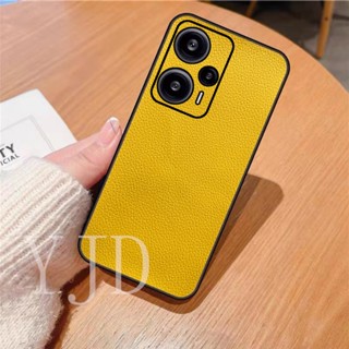 เคสโทรศัพท์มือถือหนัง แบบบางพิเศษ กันกระแทก สีพื้น สําหรับ Xiaomi POCO F5 Pro