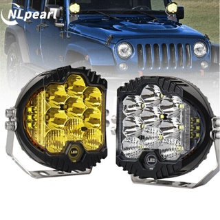 Nlpearl ไฟตัดหมอก LED 5/7 นิ้ว 50W 5000LM สีเหลือง สีขาว สําหรับรถจักรยานยนต์ Niva Lada Offroad 4x4 UAZ ATV SUV