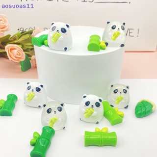 Aosuoas กิ๊บติดผมเรซิ่น ลายแพนด้า Kawaii Luminou สําหรับตกแต่งสมุดภาพ DIY 2 ชิ้น